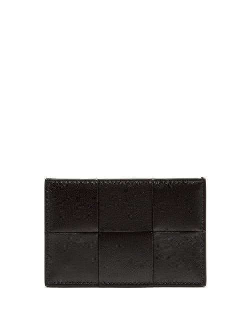 Bottega Veneta - Cassette Intrecciato Leather Cardholder - Womens - Black