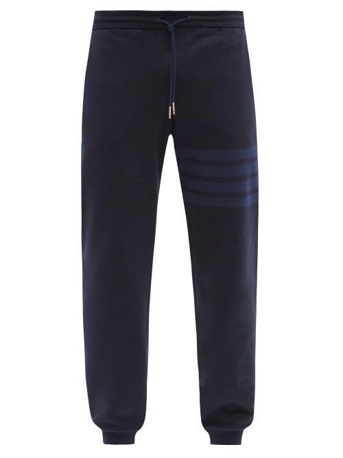 Thom Browne - Four-bar Cotton-jersey Track Pants - Mens - Navy