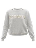 Rodarte - Faux Pearl-logo Fleeceback-jersey Sweatshirt - Womens - Grey