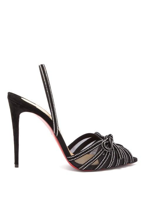 Matchesfashion.com Christian Louboutin - Araborda Crystal Embellished Suede Pumps - Womens - Black