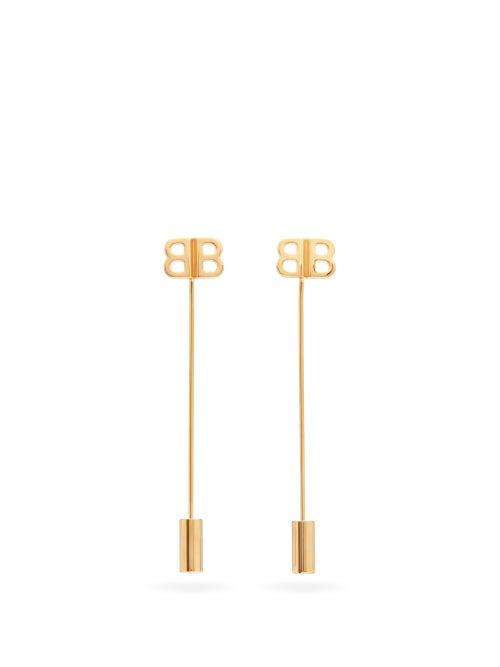 Matchesfashion.com Balenciaga - Bb-logo Earrings - Womens - Gold