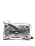 Balenciaga - Downtown Xs Croc-effect Leather Cross-body Bag - Womens - Silver