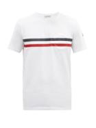 Matchesfashion.com Moncler - Tricolour-print Cotton-jersey T-shirt - Mens - White