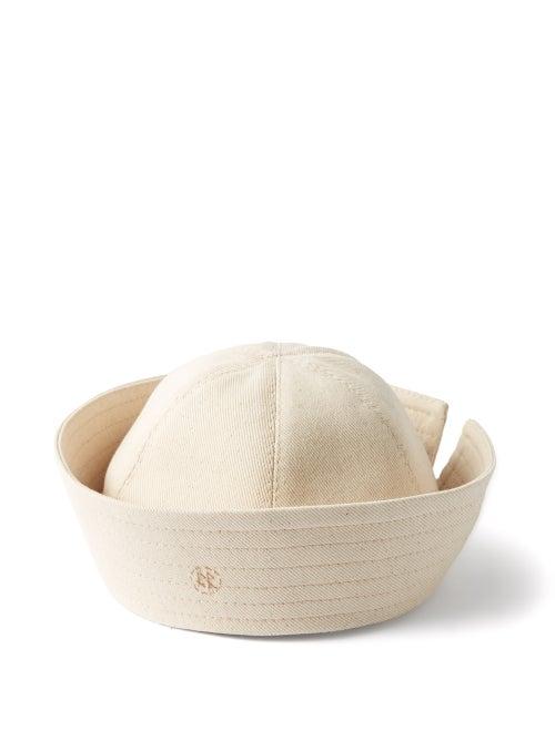 Ruslan Baginskiy - Logo-embroidered Cotton-twill Sailor Hat - Womens - Light Beige