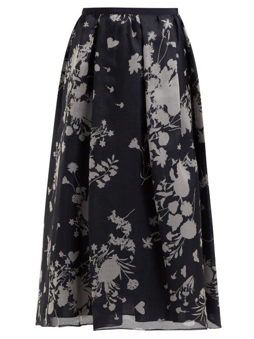 Matchesfashion.com Max Mara Studio - Zebra Skirt - Womens - Navy Multi