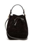 Matchesfashion.com Anya Hindmarch - The Neeson Mini Velvet Woven Bucket Bag - Womens - Black