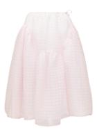 Matchesfashion.com Cecilie Bahnsen - Malika Tie-side Organza-seersucker Midi Skirt - Womens - Pink