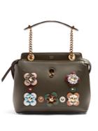 Fendi Dotcom Small Flower-appliqu Leather Bag