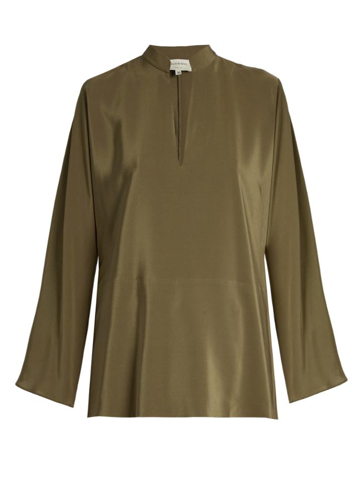 Zeus + Dione Amari Silk-crepe Top
