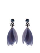 Oscar De La Renta Crystal-embellished Petal Clip-on Earrings