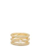 Matchesfashion.com Gucci - Ouroboros 18kt Gold & Diamond Ring - Womens - Gold