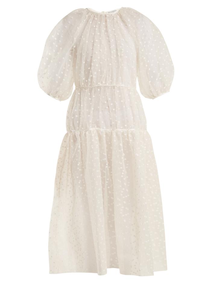 Cecilie Bahnsen Aia Polka-dot Fil Coup Silk-blend Dress