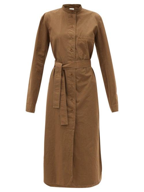 Matchesfashion.com Lemaire - Cotton Midi Shirt Dress - Womens - Dark Khaki