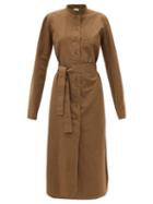 Matchesfashion.com Lemaire - Cotton Midi Shirt Dress - Womens - Dark Khaki