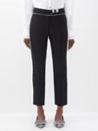 Paco Rabanne - Cropped Wool-blend Tailored Trousers - Womens - Black Multi