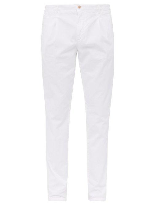 Matchesfashion.com Altea - Slim Leg Cotton Blend Chino Trousers - Mens - White