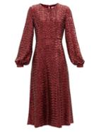 Matchesfashion.com Borgo De Nor - Zelda Sequinned Midi Dress - Womens - Burgundy