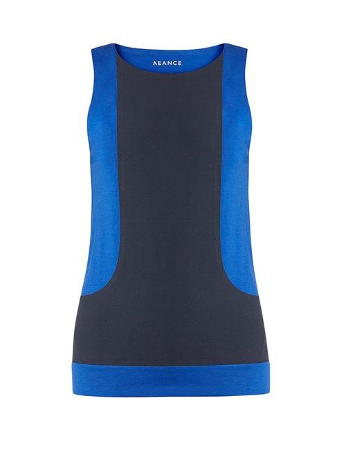 Matchesfashion.com Aeance - Wool Blend Running Tank Top - Womens - Navy Multi