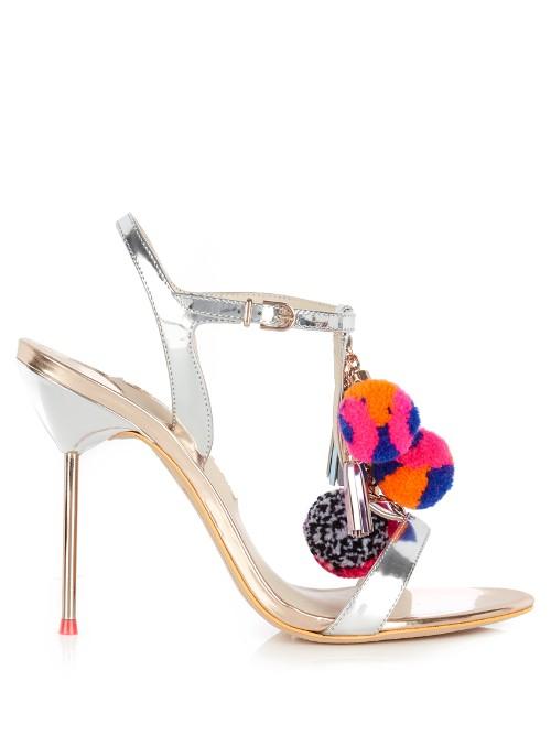 Sophia Webster Layla Pompom-embellished Leather Sandals