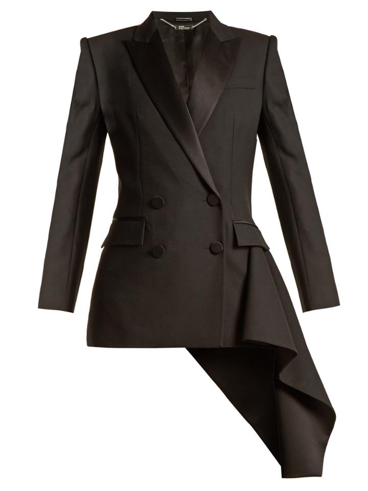 Alexander Mcqueen Asymmetric-drape Double-breasted Jacket