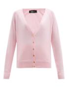 Matchesfashion.com Versace - Medusa-button Jersey Cardigan - Womens - Pink
