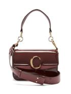 Matchesfashion.com Chlo - The C Patent Leather Shoulder Bag - Womens - Brown