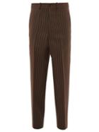 Matchesfashion.com Marni - Pinstriped Wool Trousers - Mens - Orange Multi