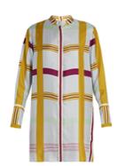 Diane Von Furstenberg Mandarin-collar Silk-twill Shirtdress
