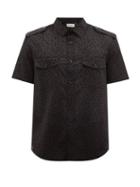 Saint Laurent - Polka-dot Cotton-canvas Shirt - Mens - Black