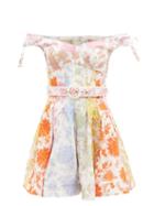 Zimmermann - Postcard Floral-print Linen Mini Dress - Womens - Multi