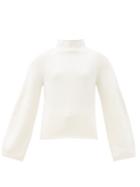 Matchesfashion.com Jil Sander - High-neck Balloon Sleeve Sweater - Womens - White