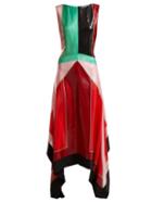Matchesfashion.com Diane Von Furstenberg - Contrast Panel Silk Blend Dress - Womens - Multi