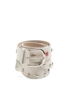 Matchesfashion.com Isabel Marant - Studded Leather Waist Belt - Womens - White