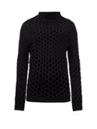 Valentino - Mesh Long-sleeved T-shirt - Mens - Black