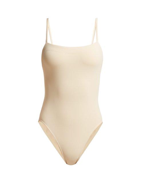 Matchesfashion.com Eres - Les Essentiels Aquarelle Square Neck Swimsuit - Womens - Cream