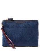Anya Hindmarch - Logo-embossed Terry Pouch - Womens - Navy