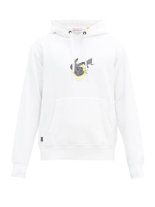 Matchesfashion.com 7 Moncler Fragment - Thunderbolt Project Cotton Hooded Sweatshirt - Mens - White