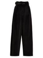 Matchesfashion.com Isa Arfen - Wide Leg Belted Velvet Trousers - Womens - Black