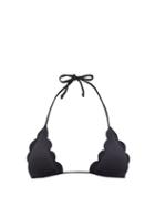 Marysia - Broadway Scalloped-edge Triangle Bikini Top - Womens - Black