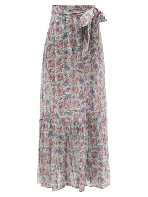 Ladies Beachwear Etro - Riverside Paisley-print Cotton-blend Voile Sarong - Womens - Blue Multi