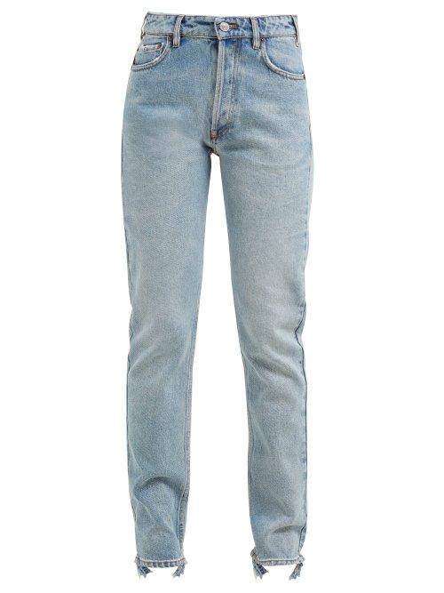 Matchesfashion.com Balenciaga - V Waist Straight Leg Jeans - Womens - Light Blue