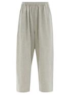 Matchesfashion.com Eskandar - Delave-dyed Linen-blend Wide-leg Trousers - Womens - Light Grey