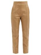 Matchesfashion.com Petar Petrov - Herena Panelled Leather Trousers - Womens - Beige