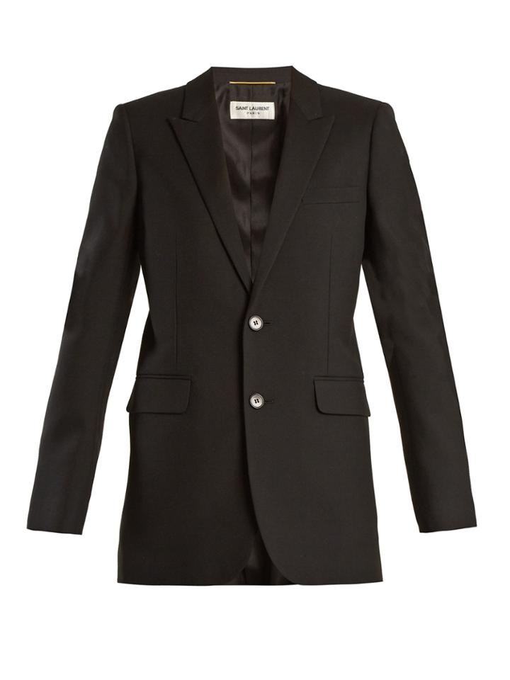 Saint Laurent Single-breasted Peak-lapel Wool Jacket