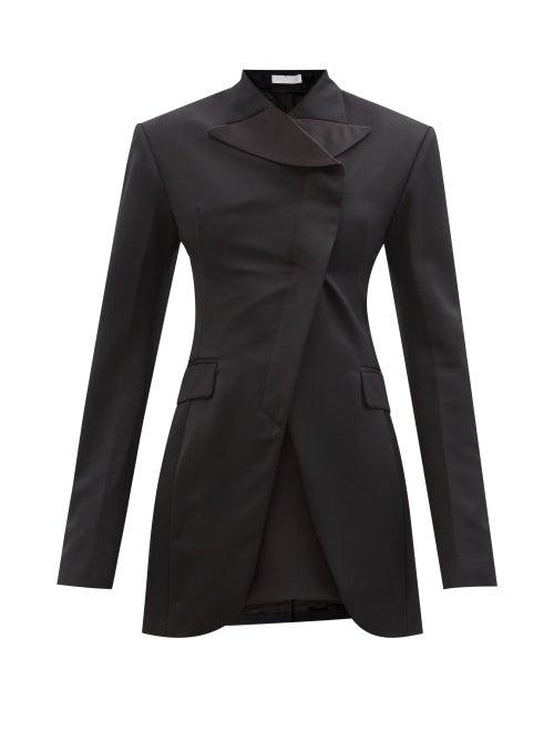 Maximilian - Tobago Wool And Silk Longline Jacket - Womens - Black