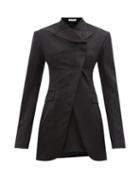 Maximilian - Tobago Wool And Silk Longline Jacket - Womens - Black