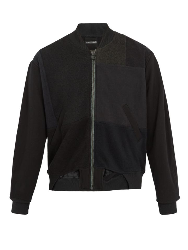 Longjourney Lining Contrast-panel Cotton Bomber Jacket