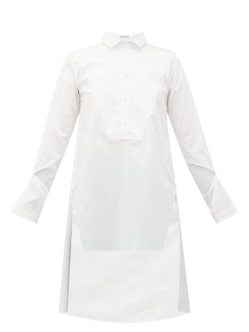 Matchesfashion.com Palmer//harding - Kast Bib-front Cotton Shirt - Womens - White