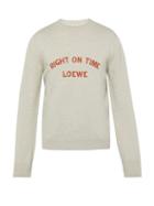Matchesfashion.com Loewe - Right On Time Wool Sweater - Mens - Light Grey