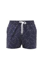 Matchesfashion.com Frescobol Carioca - Tile-print Swim Shorts - Mens - Navy Multi